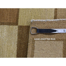 Load image into Gallery viewer, 1&#39;10&quot;x2&#39;10&quot; Tan Brown, Modern Nepali Squares Design, 100% Wool, Hand Knotted, Oriental Rug FWR527016