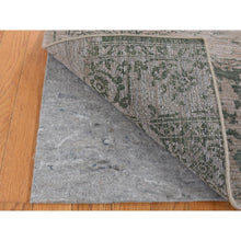 Load image into Gallery viewer, 2&#39;x3&#39; Timberwolf Gray, Wool and Silk, Heriz Broken and Erased Design, Handmade, Hand Knotted, Sample Oriental Rug FWR527022