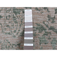 Load image into Gallery viewer, 2&#39;x3&#39; Timberwolf Gray, Wool and Silk, Heriz Broken and Erased Design, Handmade, Hand Knotted, Sample Oriental Rug FWR527022