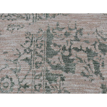 Load image into Gallery viewer, 2&#39;x3&#39; Timberwolf Gray, Wool and Silk, Heriz Broken and Erased Design, Handmade, Hand Knotted, Sample Oriental Rug FWR527022