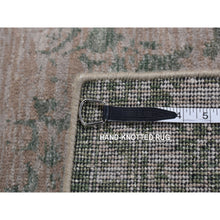 Load image into Gallery viewer, 2&#39;x3&#39; Timberwolf Gray, Wool And Silk, Heriz Broken And Erased Design, Handmade, Hand Knotted, Sample Oriental Rug FWR527022