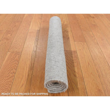 Load image into Gallery viewer, 2&#39;x3&#39; Goose Gray, Tone on Tone Chevron Design, Hand Loomed, Wool and Silk, Oriental Rug FWR527028