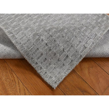 Load image into Gallery viewer, 2&#39;x3&#39; Timberwolf Gray, Wool and Silk, Tone on Tone Design, Hand Loomed, Oriental Rug FWR527034