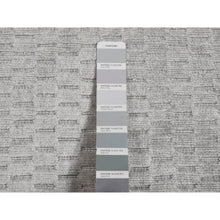 Load image into Gallery viewer, 2&#39;x3&#39; Timberwolf Gray, Wool and Silk, Tone on Tone Design, Hand Loomed, Oriental Rug FWR527034