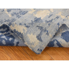 Load image into Gallery viewer, 2&#39;x3&#39; Beau Blue, 100% Wool, Hand Knotted, Award Winning The Honeycomb Design, Nepali Weave, Mat Oriental Rug FWR527052