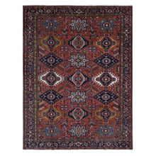Load image into Gallery viewer, 8&#39;x10&#39;7&quot; Persian Red, Antique Persian Karajeh, All Over Repetitive Geometric Medallions, Full Pile, Soft and Professionally Cleaned, Hand Knotted, Pure Wool, Oriental Rug FWR527058