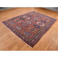 Load image into Gallery viewer, 8&#39;x10&#39;7&quot; Persian Red, Antique Persian Karajeh, All Over Repetitive Geometric Medallions, Full Pile, Soft and Professionally Cleaned, Hand Knotted, Pure Wool, Oriental Rug FWR527058