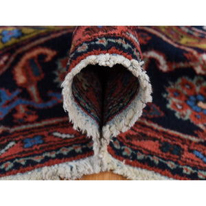 8'x10'7" Persian Red, Antique Persian Karajeh, All Over Repetitive Geometric Medallions, Full Pile, Soft and Professionally Cleaned, Hand Knotted, Pure Wool, Oriental Rug FWR527058