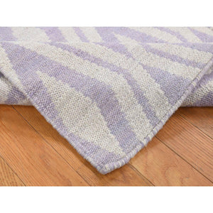 2'8"x8' Little Princess Purple, 100% Wool, Hand Woven, Flat Weave Reversible Kilim, Runner Oriental Rug FWR527064