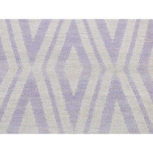 2'8"x8' Little Princess Purple, 100% Wool, Hand Woven, Flat Weave Reversible Kilim, Runner Oriental Rug FWR527064