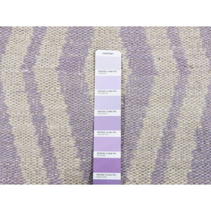 2'8"x8' Little Princess Purple, 100% Wool, Hand Woven, Flat Weave Reversible Kilim, Runner Oriental Rug FWR527064