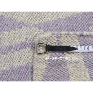 2'8"x8' Little Princess Purple, 100% Wool, Hand Woven, Flat Weave Reversible Kilim, Runner Oriental Rug FWR527064