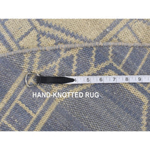 Load image into Gallery viewer, 9&#39;8&quot;x9&#39;8&quot; Spring White, 100% Wool, Hand Woven, Flat Weave Durie Kilim, Geometric Design, Reversible, Round Oriental Rug FWR527172