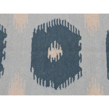 Load image into Gallery viewer, 2&#39;6&quot;x6&#39; Marian Blue, 100% Wool, Hand Knotted, Durie Modern Geometric Design, Flat Weave, Runner Oriental Rug FWR527184