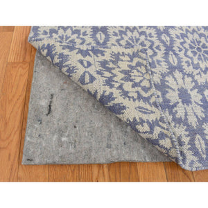 5'3"x7'5" Lavender Purple, 100% Wool, Hand Woven, Flat Weave Kilim, Reversible Oriental Rug FWR527190
