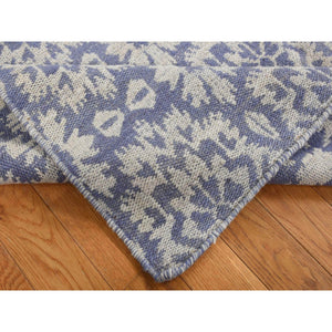 5'3"x7'5" Lavender Purple, 100% Wool, Hand Woven, Flat Weave Kilim, Reversible Oriental Rug FWR527190