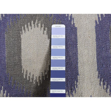 Load image into Gallery viewer, 8&#39;10&#39;&#39;x12&#39;2&#39;&#39; Beige With A Mix Of Purple, Flat Weave, Durie Kilim With Geometric Pattern, Reversible, Pure Wool, Hand Woven, Oriental Rug FWR527214