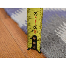 Load image into Gallery viewer, 8&#39;10&#39;&#39;x12&#39;2&#39;&#39; Beige With A Mix Of Purple, Flat Weave, Durie Kilim With Geometric Pattern, Reversible, Pure Wool, Hand Woven, Oriental Rug FWR527214