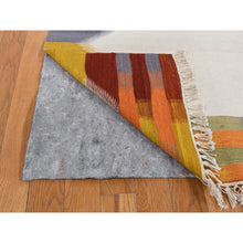 Load image into Gallery viewer, 5&#39;5&quot;x7&#39;10&quot; Ivory, Hand Woven, Flat Weave Durie Kilim, Open Field Design, Pure Wool, Oriental Rug FWR527340