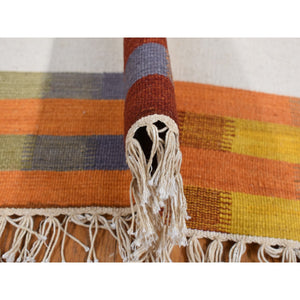 5'5"x7'10" Ivory, Hand Woven, Flat Weave Durie Kilim, Open Field Design, Pure Wool, Oriental Rug FWR527340