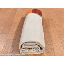 Load image into Gallery viewer, 5&#39;5&quot;x7&#39;10&quot; Ivory, Hand Woven, Flat Weave Durie Kilim, Open Field Design, Pure Wool, Oriental Rug FWR527340