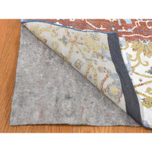 Load image into Gallery viewer, 9&#39;9&quot;x14&#39; Beau Blue, Textured Wool with Silk, Broken and Erased Design, Handmade, Oriental Rug FWR527388