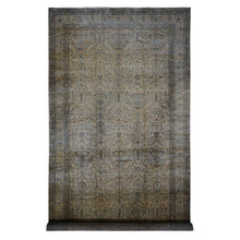 Load image into Gallery viewer, 10&#39;8&quot;x22&#39;5&quot; Birdseed Brown, Antique Indo Kerman, All Over Tree and Vase Design, Hand Knotted, Pure Wool, Full Soft Pile, Tone on Tone, 250 KPSI, Clean, Long and Narrow Runner Oriental Rug FWR527418