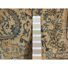 Load image into Gallery viewer, 10&#39;8&quot;x22&#39;5&quot; Birdseed Brown, Antique Indo Kerman, All Over Tree and Vase Design, Hand Knotted, Pure Wool, Full Soft Pile, Tone on Tone, 250 KPSI, Clean, Long and Narrow Runner Oriental Rug FWR527418