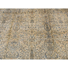 Load image into Gallery viewer, 10&#39;8&quot;x22&#39;5&quot; Birdseed Brown, Antique Indo Kerman, All Over Tree and Vase Design, Hand Knotted, Pure Wool, Full Soft Pile, Tone on Tone, 250 KPSI, Clean, Long and Narrow Runner Oriental Rug FWR527418