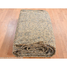 Load image into Gallery viewer, 10&#39;8&quot;x22&#39;5&quot; Birdseed Brown, Antique Indo Kerman, All Over Tree and Vase Design, Hand Knotted, Pure Wool, Full Soft Pile, Tone on Tone, 250 KPSI, Clean, Long and Narrow Runner Oriental Rug FWR527418