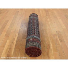 Load image into Gallery viewer, 3&#39;7&quot;x16&#39;6&quot; Millennium Blue, Antique Kurdish Bijar, Repetitive Botteh All Over Design, Pure Wool, Excellent Condition, Hand Knotted, Clean, Wide Runner, Oriental Rug FWR527484