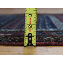 Load image into Gallery viewer, 3&#39;7&quot;x16&#39;6&quot; Millennium Blue, Antique Kurdish Bijar, Repetitive Botteh All Over Design, Pure Wool, Excellent Condition, Hand Knotted, Clean, Wide Runner, Oriental Rug FWR527484