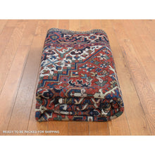 Load image into Gallery viewer, 4&#39;9&quot;x5&#39;10&quot; Chili Red, Antique Persian Heriz In A Small Rare Size, Hand Knotted, Pure Wool, Excellent Condition, Clean With Sides And Ends Professionally Secured, Oriental Rug FWR527490
