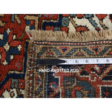 Load image into Gallery viewer, 4&#39;9&quot;x5&#39;9&quot; Crimson Red, Antique Persian Serapi Heriz, Good Condition, Soft and Supple, Even Wear, Clean with Sides and Ends Professionally Secured, Hand Knotted, Pure Wool Oriental Rug FWR484248