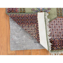 Load image into Gallery viewer, 2&#39;6&quot;x4&#39; Olive Green, Vintage Tourkaman Prayer Design, 200 KPSI, Full Pile, Clean, Hand Knotted, Pure Wool, Oriental Rug FWR527502