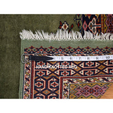 Load image into Gallery viewer, 2&#39;6&quot;x4&#39; Olive Green, Vintage Tourkaman Prayer Design, 200 KPSI, Full Pile, Clean, Hand Knotted, Pure Wool, Oriental Rug FWR527502