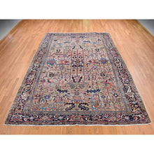 Load image into Gallery viewer, 9&#39;3&quot;x12&#39;4&quot; Beige, Antique Persian Heriz With All Over Design, Pure Wool, Good Condition, Hand Knotted, Clean, Sides And Ends Professionally Secured, Oriental Rug FWR527508