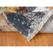 Load image into Gallery viewer, 1&#39;10&quot;x3&#39;2&quot; Gainsboro Gray, Contemporary Abstract Design, Strike Off, Wool and Silk, Hand Knotted, Sample Oriental Rug FWR527514