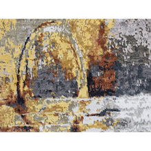 Load image into Gallery viewer, 1&#39;10&quot;x3&#39;2&quot; Gainsboro Gray, Contemporary Abstract Design, Strike Off, Wool and Silk, Hand Knotted, Sample Oriental Rug FWR527514