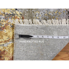 Load image into Gallery viewer, 1&#39;10&quot;x3&#39;2&quot; Gainsboro Gray, Contemporary Abstract Design, Strike Off, Wool and Silk, Hand Knotted, Sample Oriental Rug FWR527514