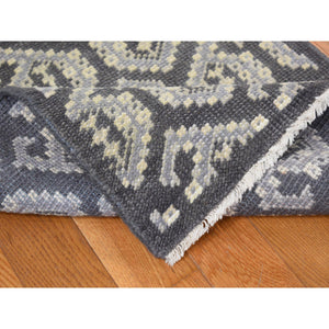 2'x3' Fossil Gray, Oushak All Over Paisley Design, Turkish Knot, Hand Knotted, 100% Wool, Mat Oriental Rug FWR527532