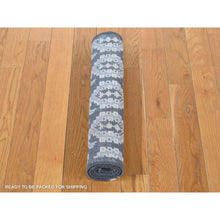 Load image into Gallery viewer, 2&#39;x3&#39; Fossil Gray, Oushak All Over Paisley Design, Turkish Knot, Hand Knotted, 100% Wool, Mat Oriental Rug FWR527532
