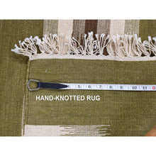 Load image into Gallery viewer, 5&#39;1&quot;x8&#39;2&quot; Carolina Blue, Moroccan Weave with Modernistic Design, Tone on Tone, Hand Knotted, Textured Pile, Soft Wool, Oriental Rug FWR122064