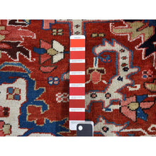Load image into Gallery viewer, 9&#39;8&quot;x12&#39;10&quot; Crimson Red, Antique Persian Heriz, Rosette And Serrated Leaf Design Border, Hand Knotted, Pure Wool, Clean, Sides And Ends Professionally Secured, Oriental Rug FWR527598