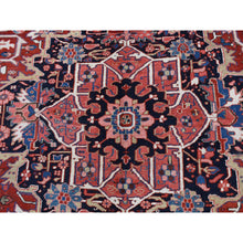 Load image into Gallery viewer, 9&#39;8&quot;x12&#39;10&quot; Crimson Red, Antique Persian Heriz, Rosette And Serrated Leaf Design Border, Hand Knotted, Pure Wool, Clean, Sides And Ends Professionally Secured, Oriental Rug FWR527598