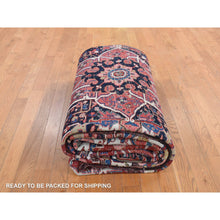 Load image into Gallery viewer, 9&#39;8&quot;x12&#39;10&quot; Crimson Red, Antique Persian Heriz, Rosette And Serrated Leaf Design Border, Hand Knotted, Pure Wool, Clean, Sides And Ends Professionally Secured, Oriental Rug FWR527598