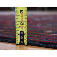 Load image into Gallery viewer, 3&#39;10&quot;x7&#39; Chocolate Cosmos Red, Afghan Baluch Geometric Design, Pure Wool, Hand Knotted, Oriental Rug FWR527610