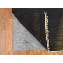 Load image into Gallery viewer, 10&#39;x14&#39;6&quot; Old Moss Green, Flat Woven By Hand, Contemporary Kilim Design, 100% Wool, Flat Weave, Oriental Rug FWR527616