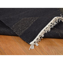 Load image into Gallery viewer, 10&#39;x14&#39;6&quot; Old Moss Green, Flat Woven by Hand, Contemporary Kilim Design, 100% Wool, Flat Weave, Oriental Rug FWR527616