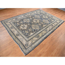 Load image into Gallery viewer, 9&#39;4&quot;x13&#39;9&quot; Midnight Blue, Antique Persian Tabriz, Even Wear, Clean And Soft, 100% Wool, Hand Knotted, Oriental Rug FWR527634